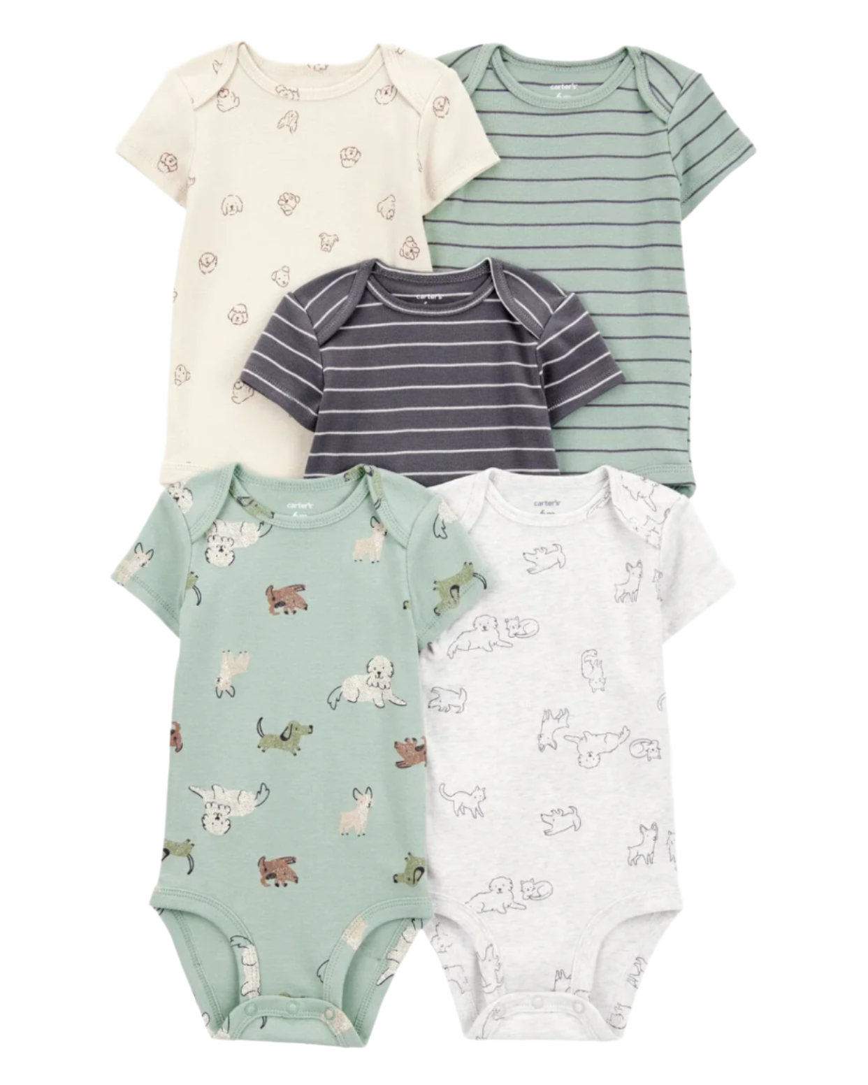 5-Pack Short-Sleeve Cotton Bodysuits