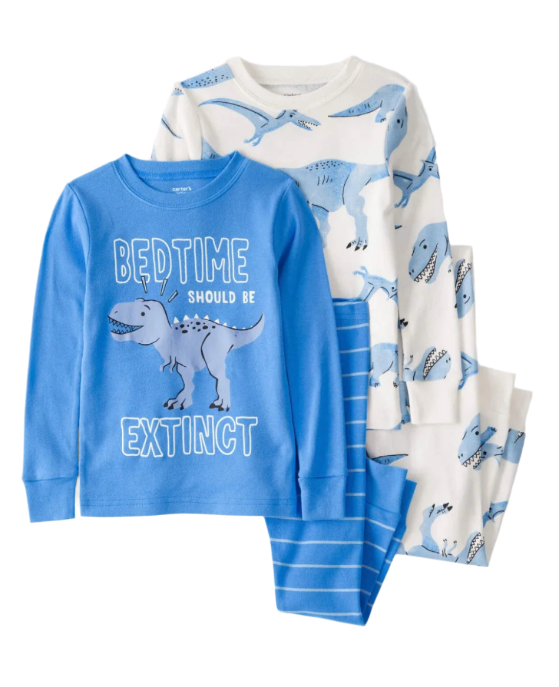 Cotton Long-Sleeve 4-Piece Pajamas