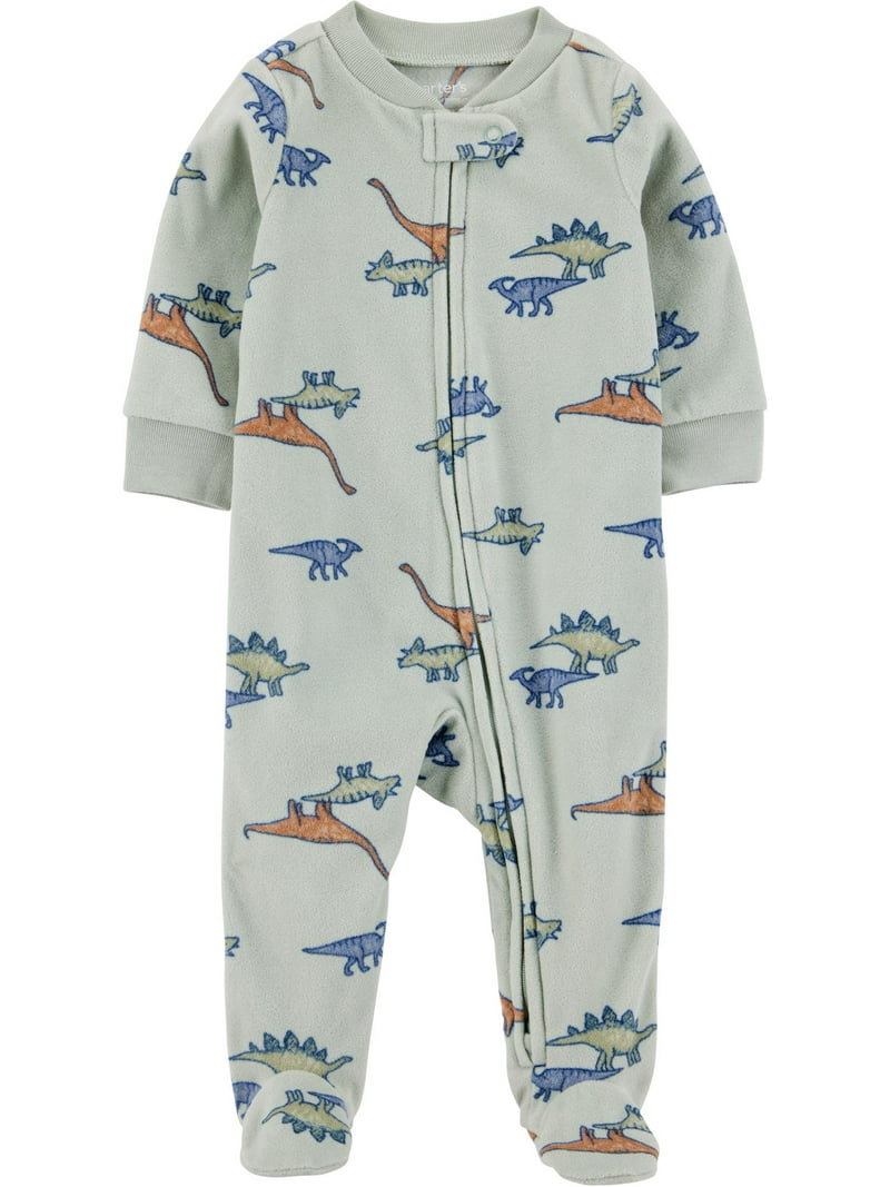 Fleece Long-Sleeve 2-Way Zip 1-Piece Pajamas