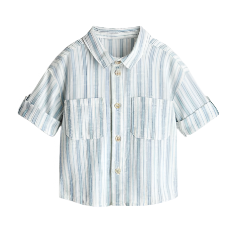 Linen-Blend Roll-Up-Sleeved Shirt