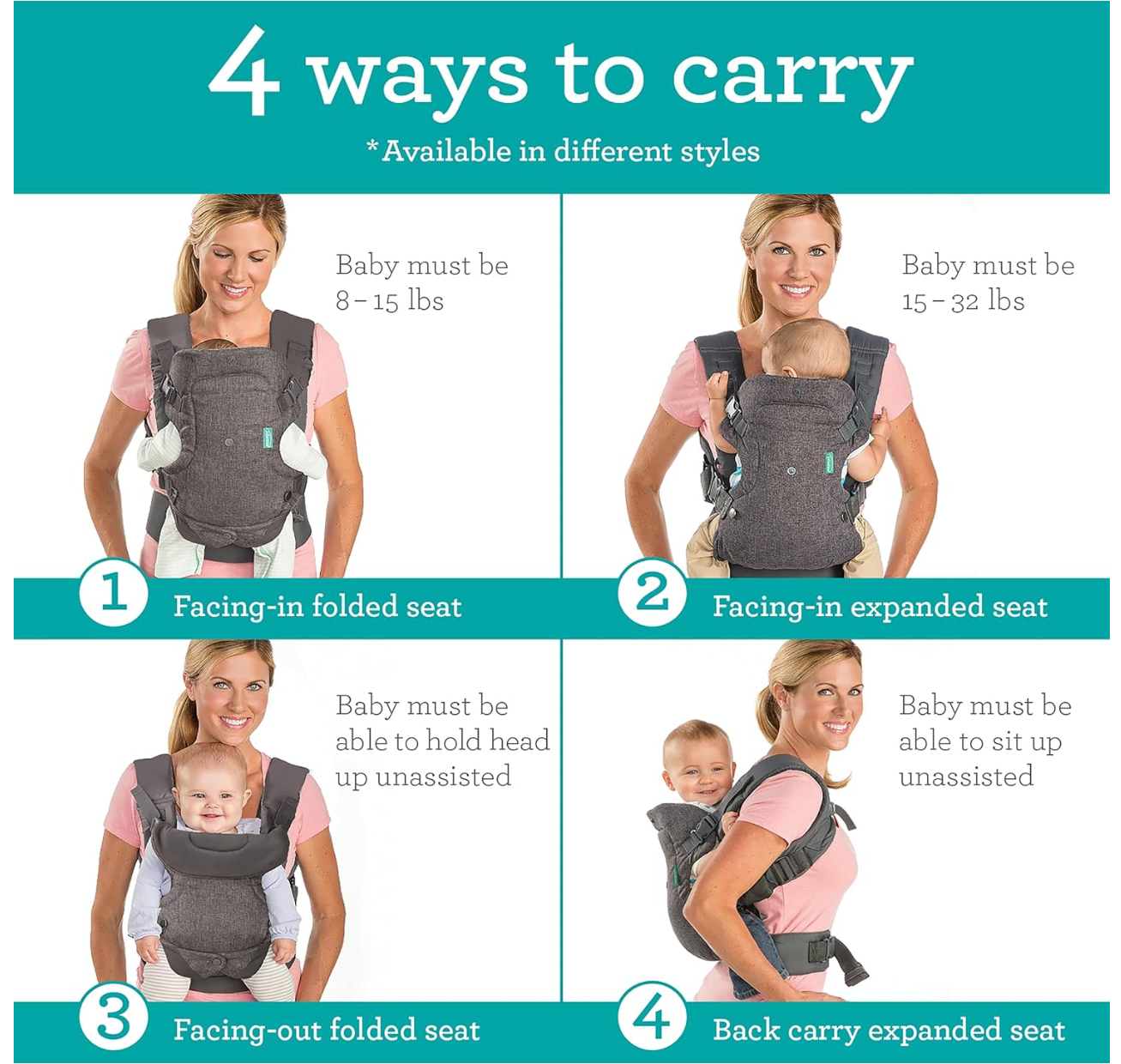 Infantino Flip 4-in-1 Convertible Baby Carrier