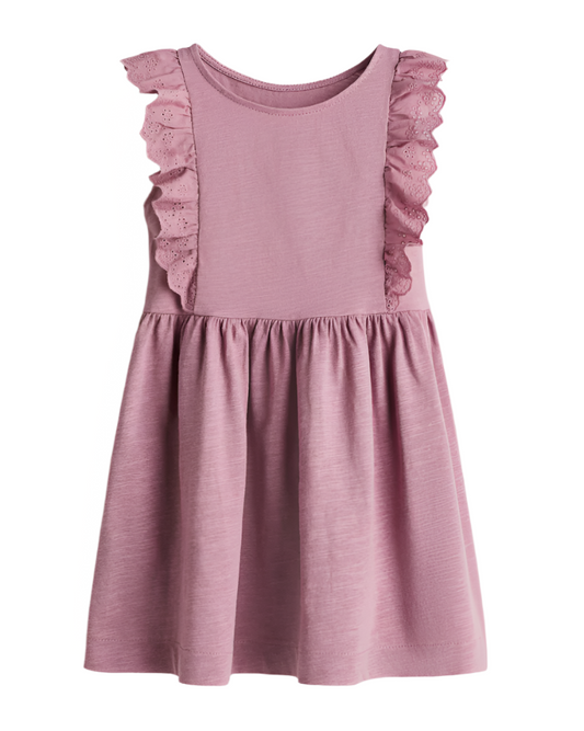 Ruffle-Trimmed Cotton Dress