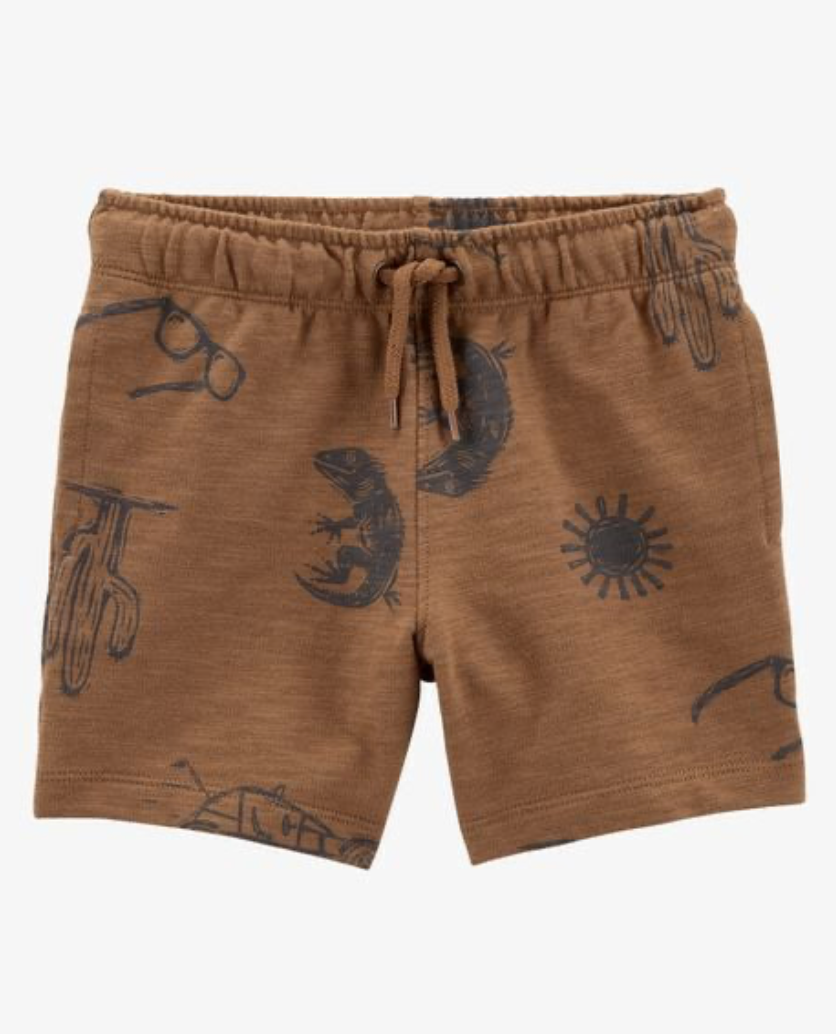 2-Piece Desert Print Henley Tee & Short