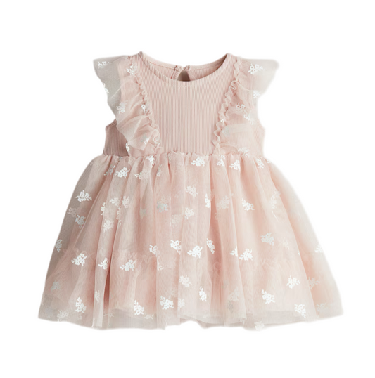 Printed Tulle-Skirt Dress