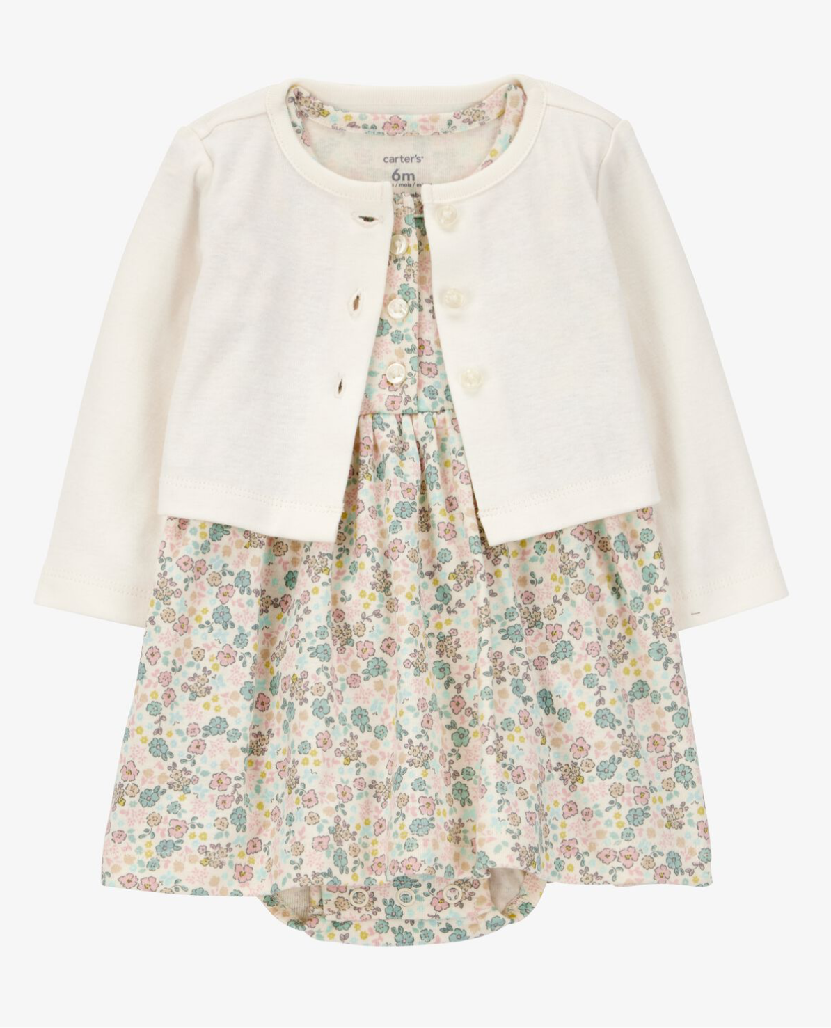 Baby 2-Piece Floral Dress Cardigan Set