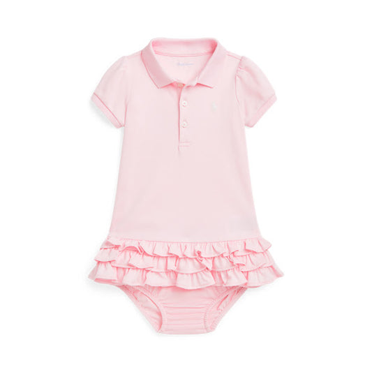 Ruffled Cotton Polo Dress & Bloomer