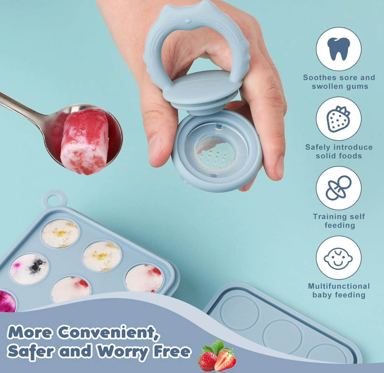 Baby Fruit, Food Feeder, Breastmilk Popsicle Molds