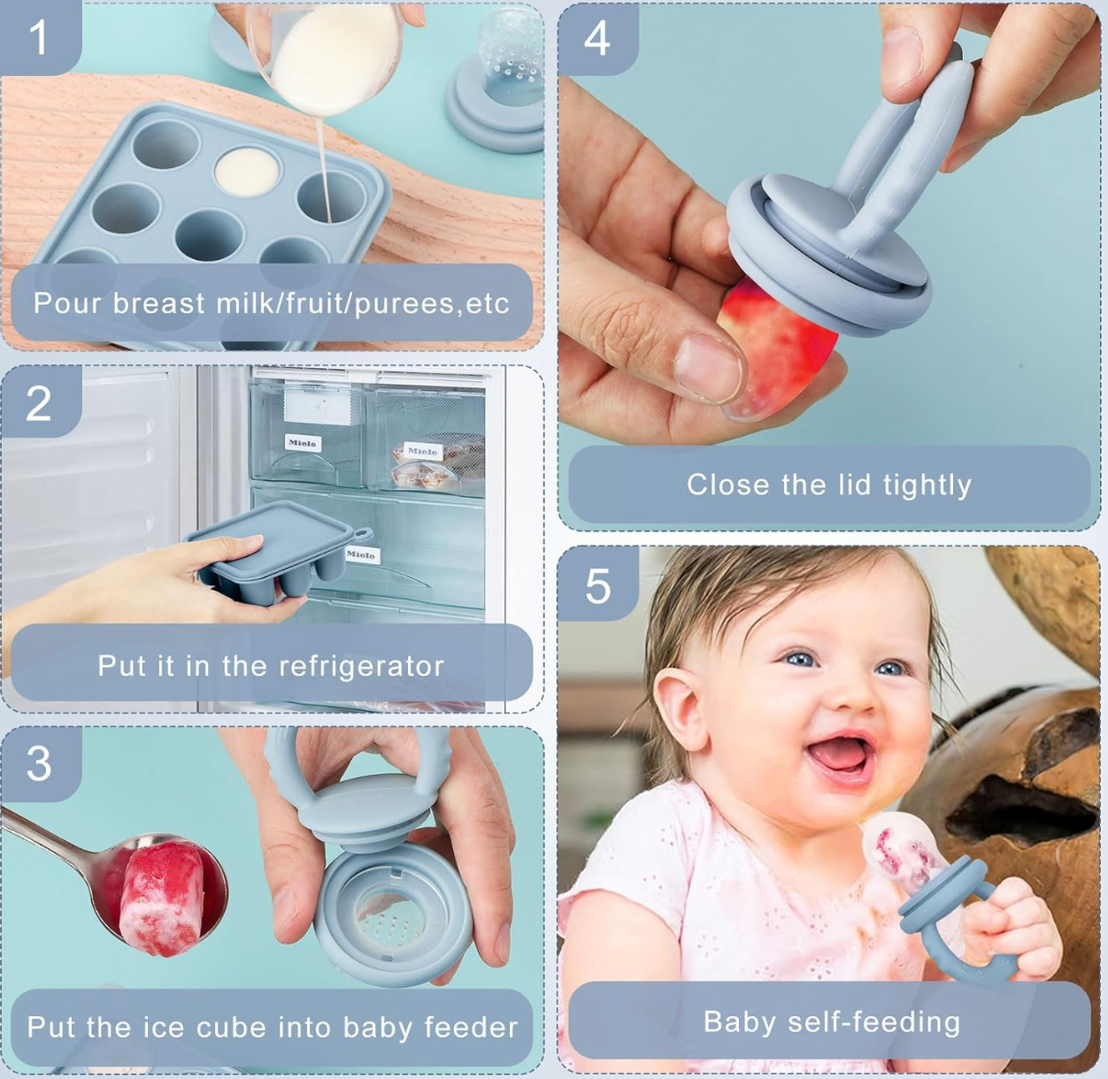 Baby Fruit, Food Feeder, Breastmilk Popsicle Molds