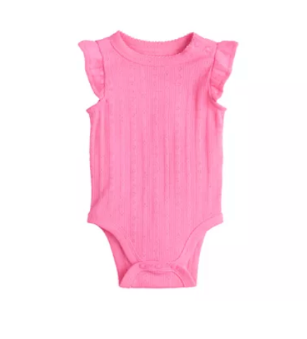 Pointelle Flutter Sleeve Bodysuit