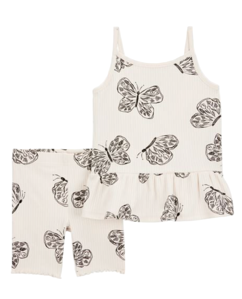 Baby 2-Piece Butterfly Tank & Bike Short Set