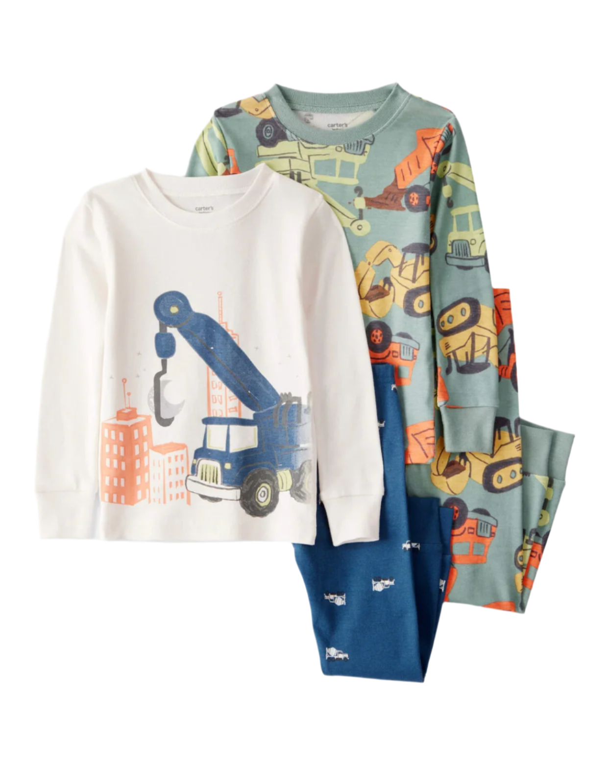 Cotton Long-Sleeve 4-Piece Pajamas