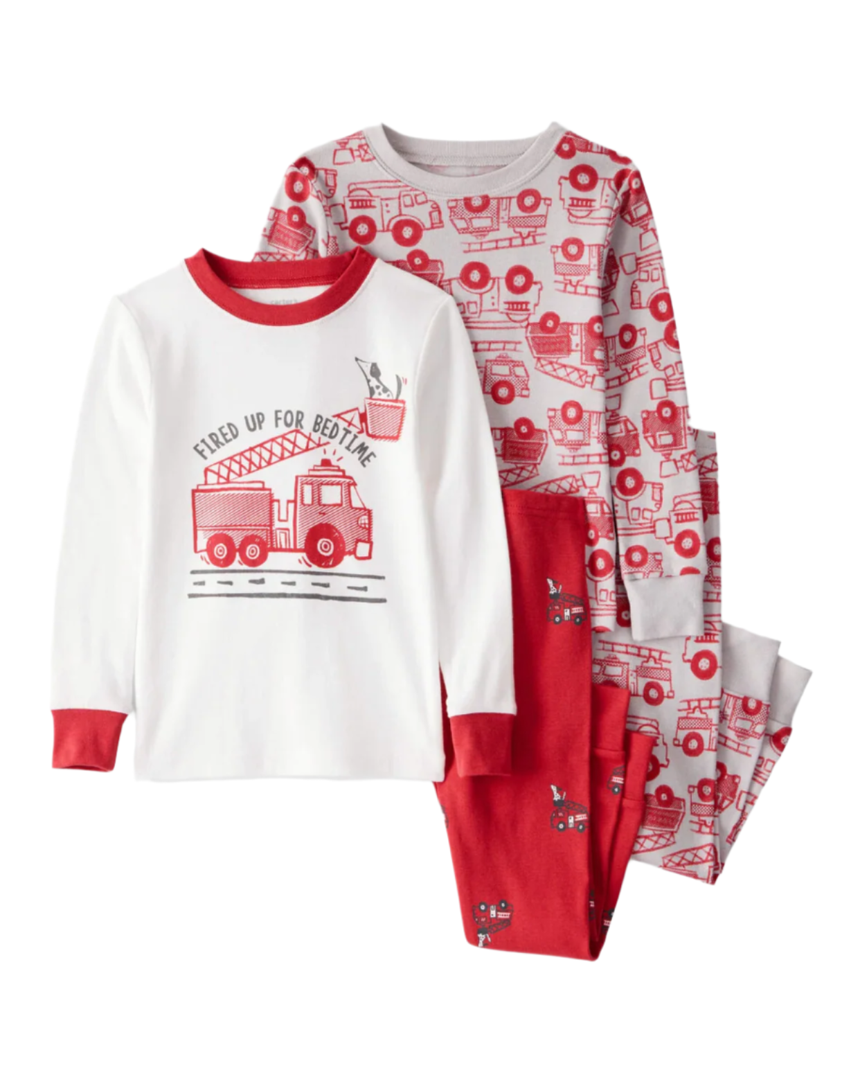 Cotton Long-Sleeve 4-Piece Pajamas
