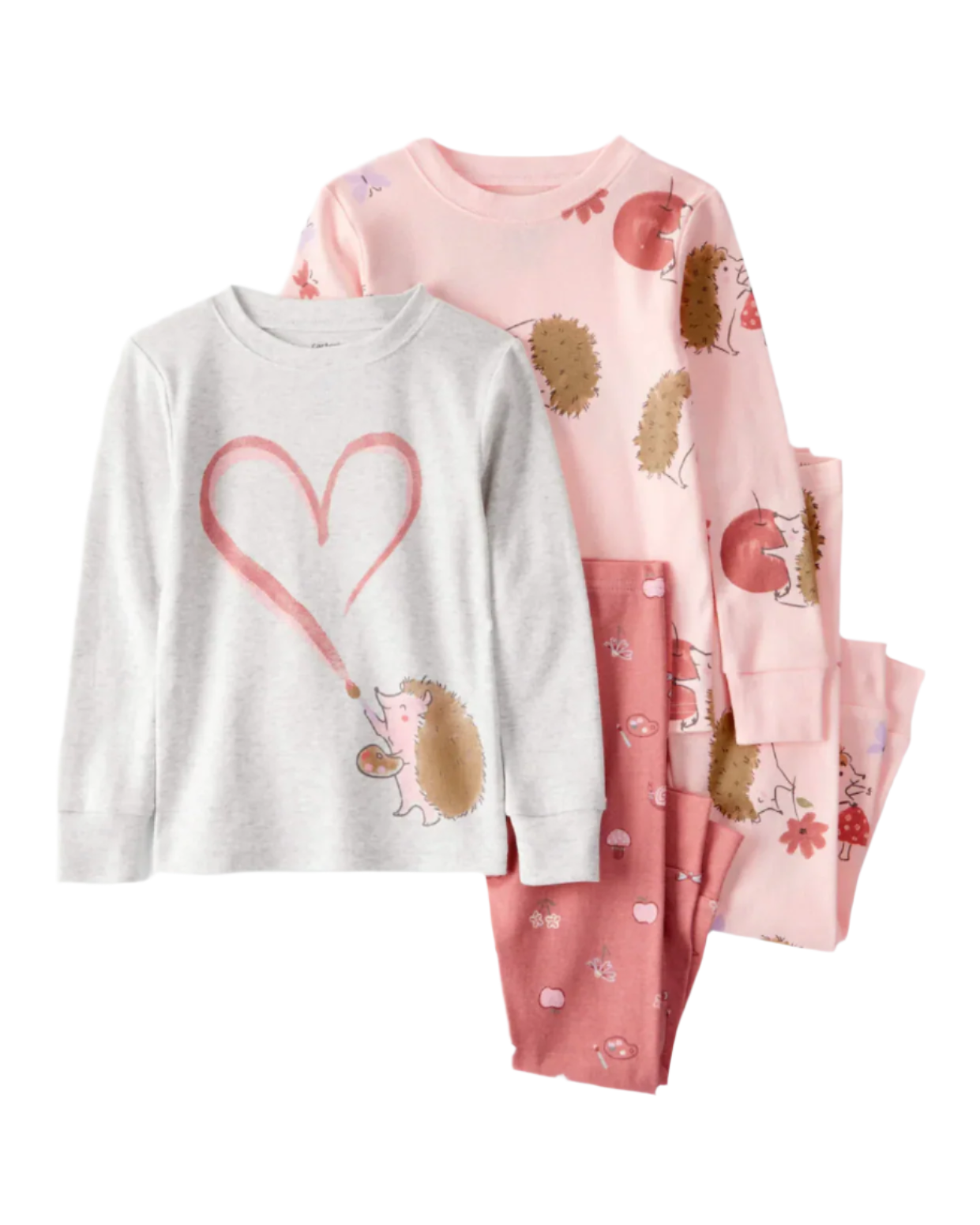 Cotton Long-Sleeve 4-Piece Pajamas